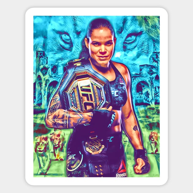 Amanda The Lioness Nunes Sticker by SavageRootsMMA